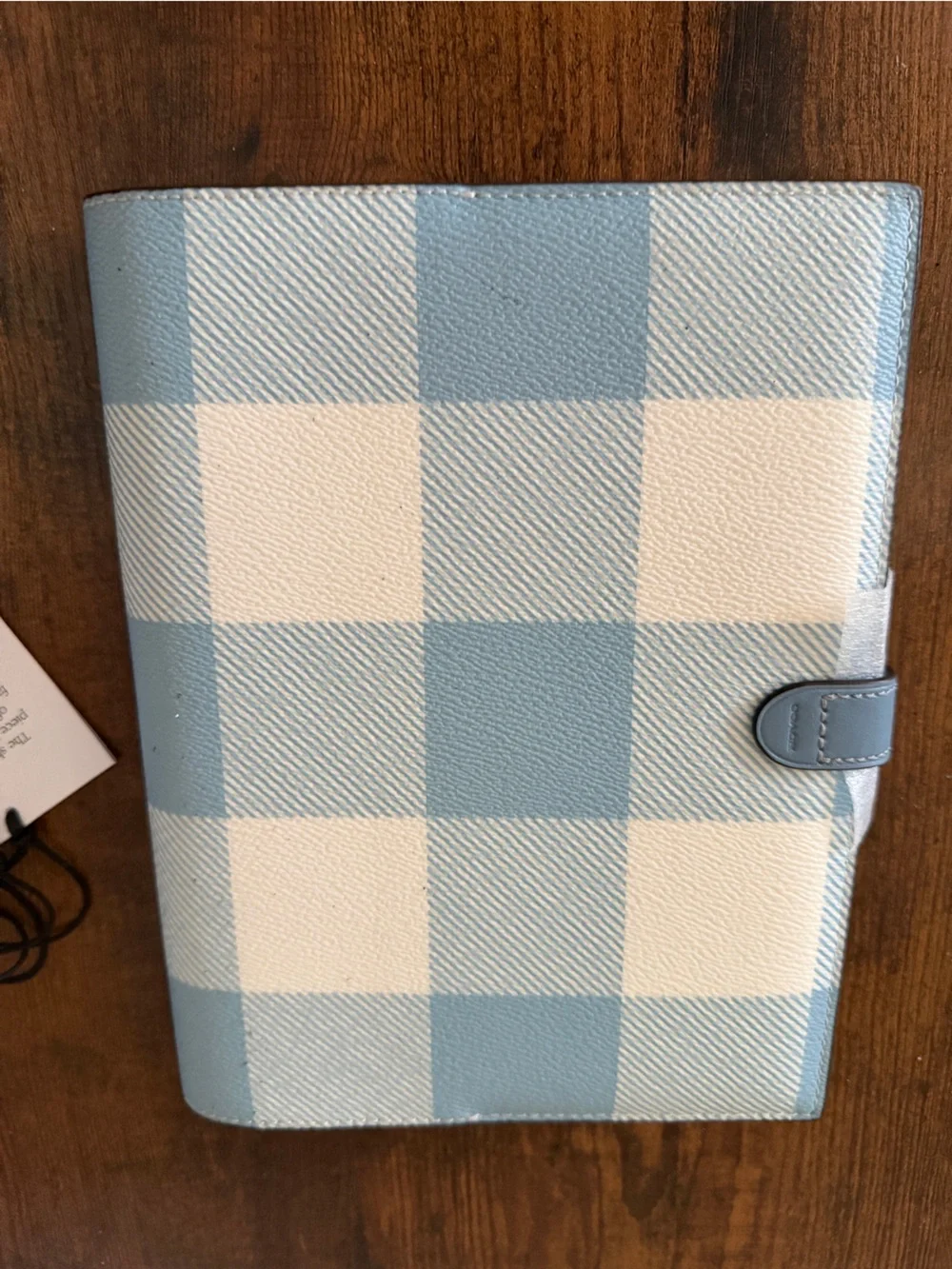 Coach Blue Checkered Notebook Gingham